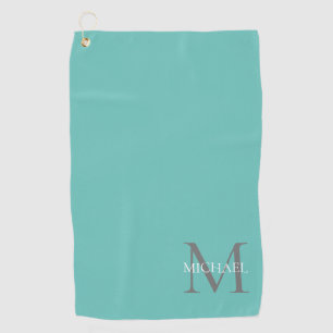 Toalla De Golf Monograma y nombre personalizados Ocean Light Verd