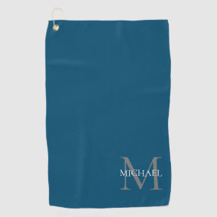 Toalla De Golf Monograma y nombre personalizados Océano azul