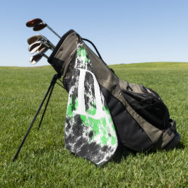 Toalla de golf monogramada con salpicaduras de pin