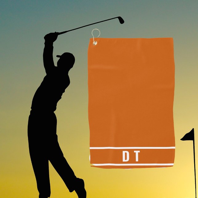 Toalla De Golf Monogramado - naranja quemado (Subido por el creador)