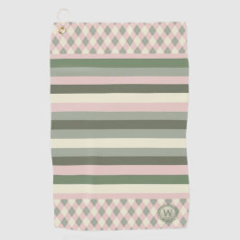 Toalla De Golf Monogramado rosa y verde