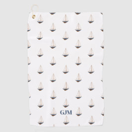 Toalla De Golf Monogramado Smooth Sailing Nautical Coastrim Prepp