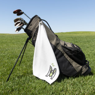 Toalla De Golf Monogramed Grasshopper Emblem Edgy Green Insect
