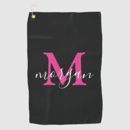 Toalla De Golf Monogrammed Golf Gifts Golfer Elegant Player Pink