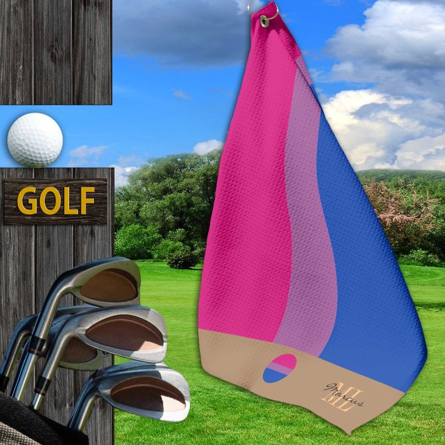 Toalla De Golf Monogramo de la Bandera Bisexual y el Orgullo Gay  (Subido por el creador)