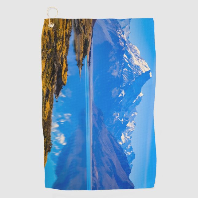 Toalla De Golf Monte Cook con vistas al lago Pukaki, NZ (Anverso)