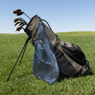 Toalla De Golf Moody Agate   Purpurina de imitación azul de acero