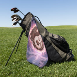 Toalla De Golf Moonlit Balance – Yin Yang of Eternal Light. 