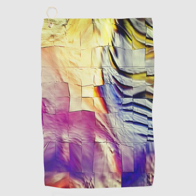 Toalla De Golf Mosaico de textura en amarillo rosa y tallado suav (Anverso)