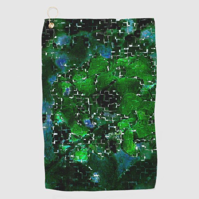 Toalla De Golf Mosaico defectuoso del estanque acuático foto noct (Anverso)