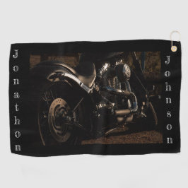 Toalla De Golf Motocicleta personalizada en negro