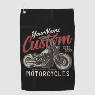 Toalla De Golf Motocicleta Personalizada Rebelde Crucero Garaje d