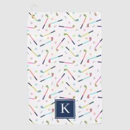 Toalla De Golf Mujeres con un patrón de monograma personalizado