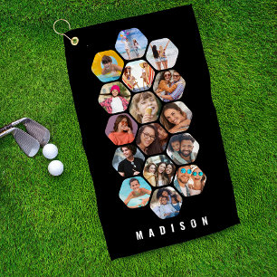 Toalla De Golf MultiCollage de fotos simple moderno personalizado