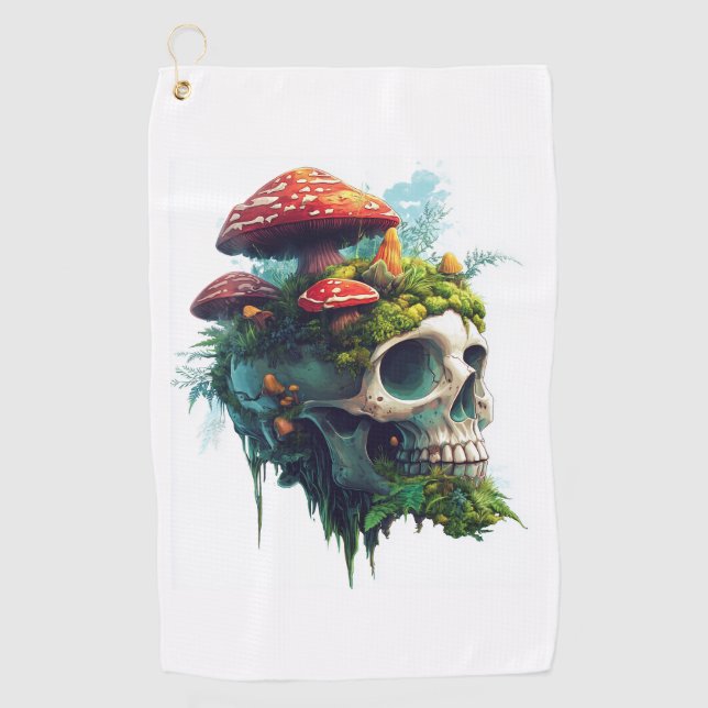 Toalla De Golf Mushroom Skull Grove (Anverso)
