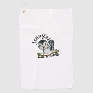 Toalla De Golf Nacida para Birdie regalo femenino personalizado
