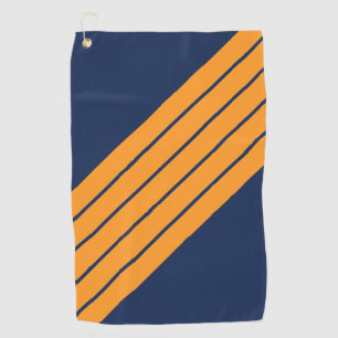 Toalla De Golf Naranja azul rayado 70s 80s Bandas de Carreras ret