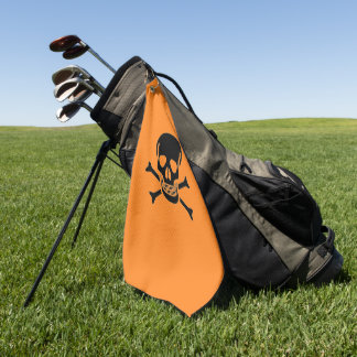 Toalla de golf naranja Black Skull