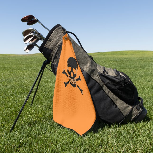 Toalla de golf naranja Black Skull (Verde)