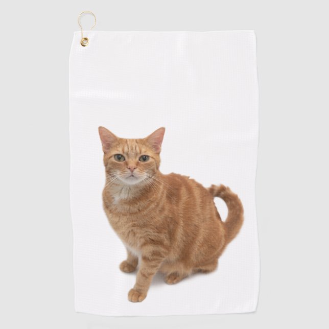 Toalla De Golf Naranja Cat Standing (Anverso)