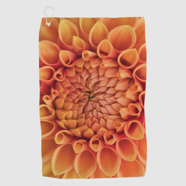Toalla De Golf Naranja central Dahlia Flower (Anverso)