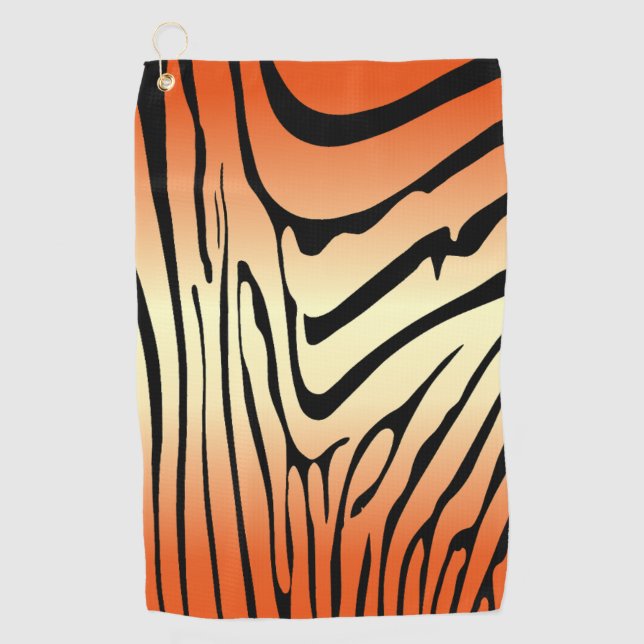 Toalla De Golf Naranja de cebra de Zesty (Anverso)