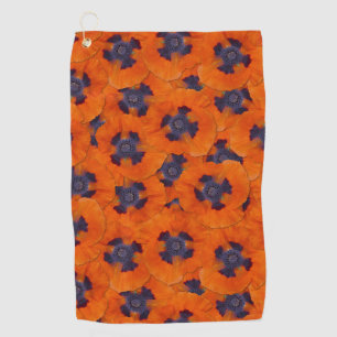 Toalla De Golf Naranja de escarlata Poppy patrón sin soldadura