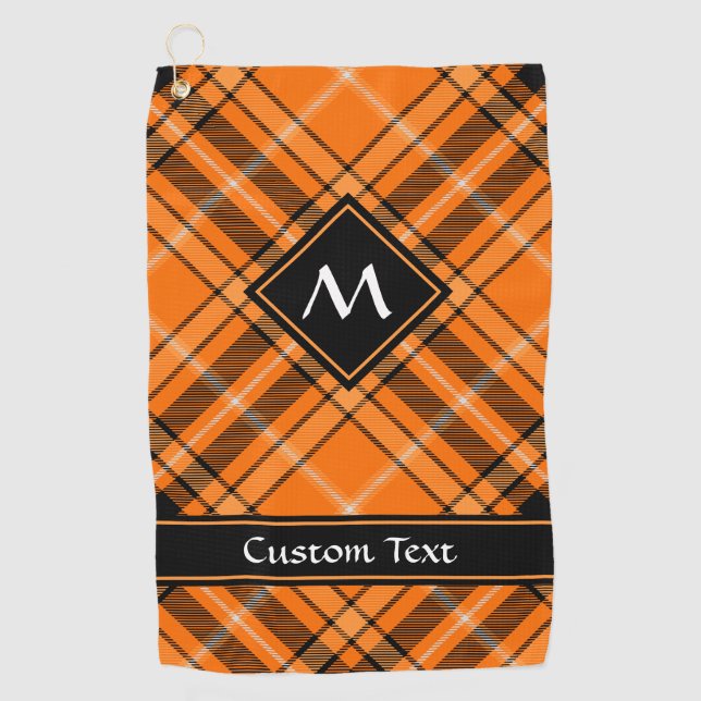 Toalla De Golf Naranja de Halloween Tartan (Anverso)
