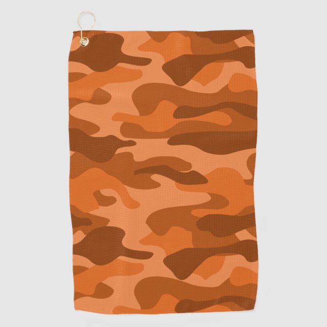 Toalla De Golf Naranja español Monocolor Camo Baseball (Anverso)