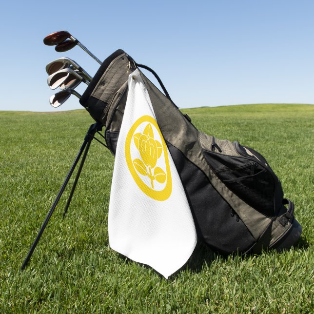 Toalla De Golf Naranja mandarín en círculo (Verde)