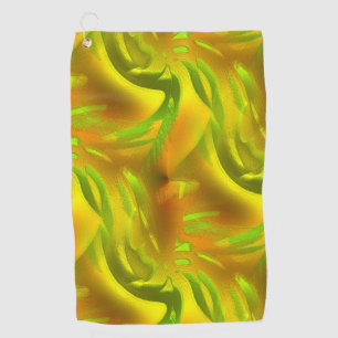Toalla De Golf Naranja verde digital en textura áspera amarilla