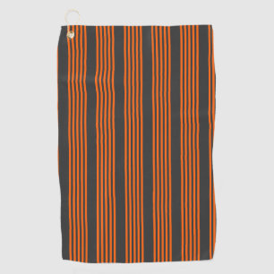 Toalla De Golf Naranja y carbón vegetal cinco rayas