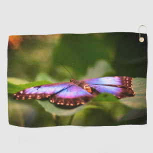 Toalla De Golf Naturaleza de mariposa azul Tinta de cierre