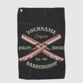 Toalla De Golf Navaja de afeitar personalizada para barbería NAME
