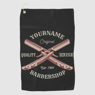Toalla De Golf Navaja de afeitar personalizada para barbería NAME
