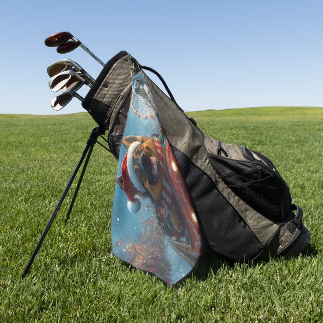 Toalla De Golf Navidades belgas de montaña rusa de perros pastore (Verde)