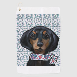 Toalla De Golf Navidades Dachshund Art