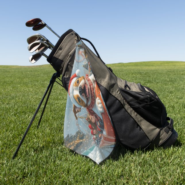 Toalla De Golf Navidades de American Staffordshire Dog (Verde)