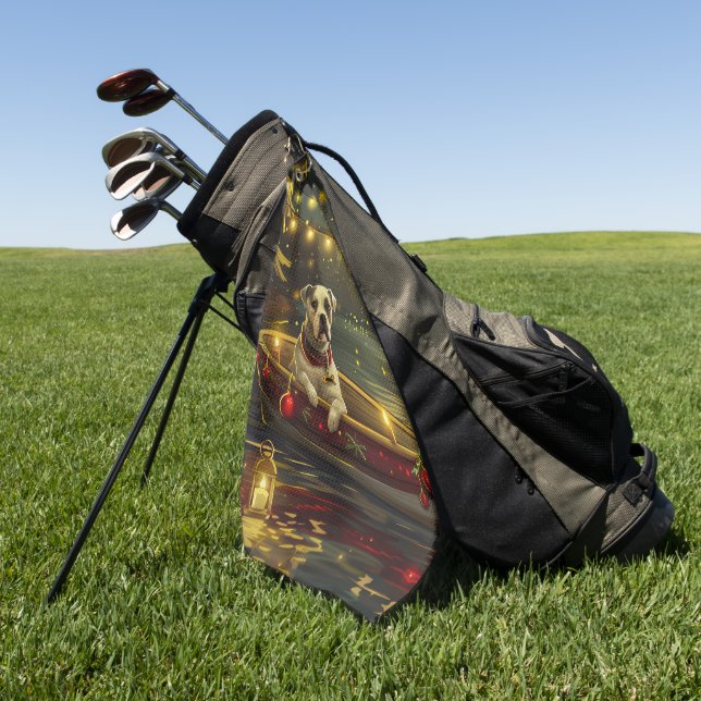 Toalla De Golf Navidades de American Staffordshire Voyage festivo (Verde)