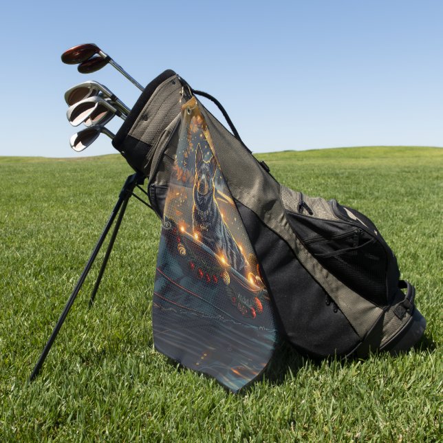 Toalla De Golf Navidades de Blue Heeler (Verde)