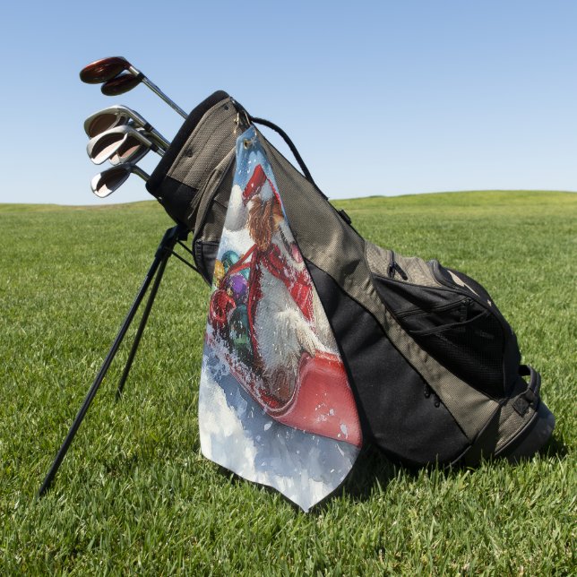 Toalla De Golf Navidades de Cavalier King Charles Spaniel Dog Sle (Verde)