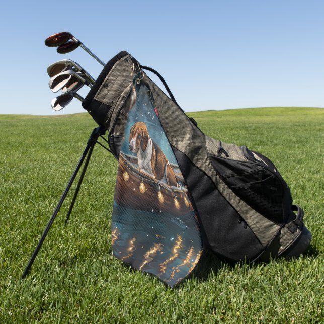 Toalla De Golf Navidades de Foxhound ingleses norteamericanos dis (Verde)