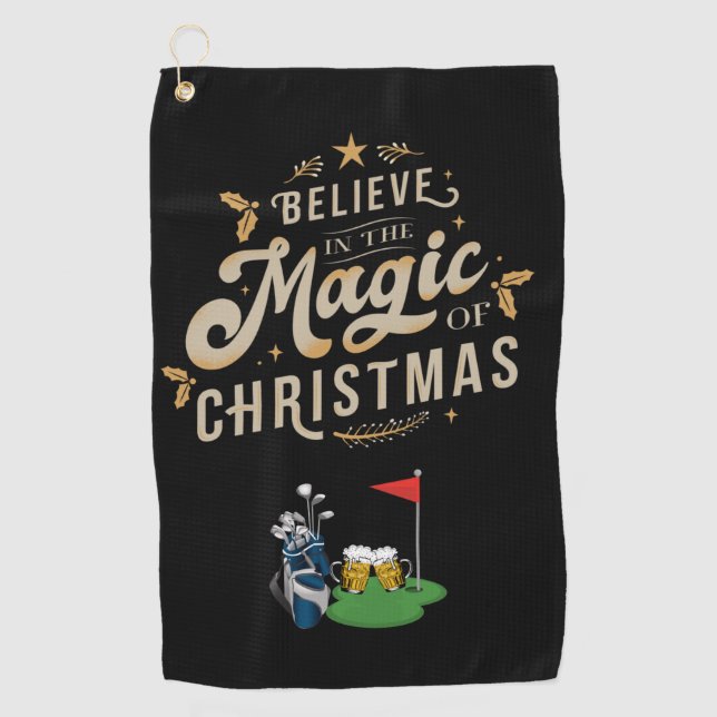 Toalla De Golf Navidades de golf creen en regalo de Navidades mág (Anverso)