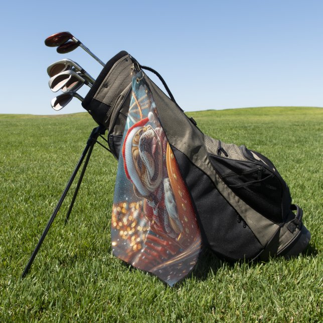 Toalla De Golf Navidades de Pascua de Perro Bullmastiff (Verde)