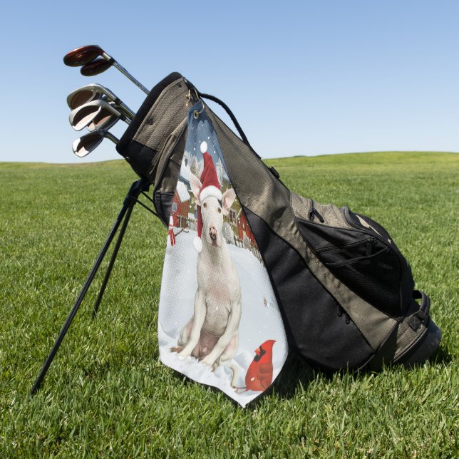 Toalla De Golf Navidades del Bull Terrier Dog Winter Wonderland (Verde)