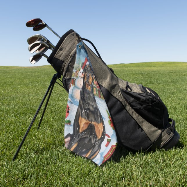 Toalla De Golf Navidades Doberman Winter Wonderland (Verde)