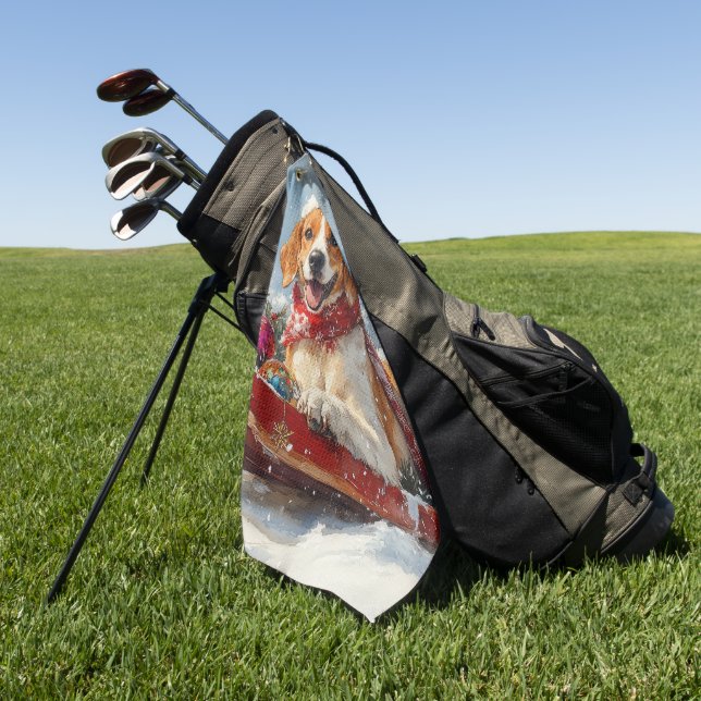 Toalla De Golf Navidades estadounidenses de Foxhound en inglés (Verde)