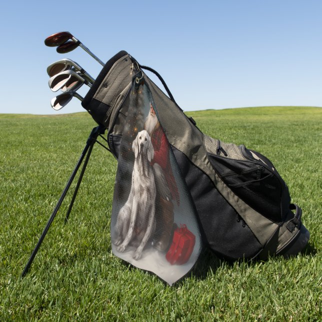 Toalla De Golf Navidades festivos de Inglaterra con Santa Claus (Verde)