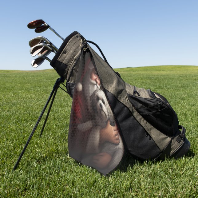 Toalla De Golf Navidades festivos habaneses con Santa Claus (Verde)