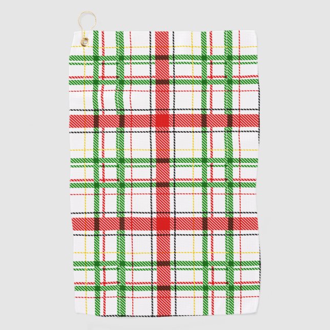 Toalla De Golf Navidades Flannel Plaid Tartan Design - Blanco (Anverso)
